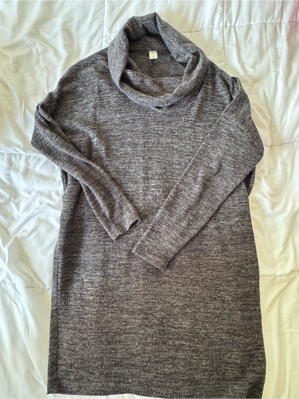 Old Navy Cozy Heathered Gray Cowl Neck tunic Sweater size large